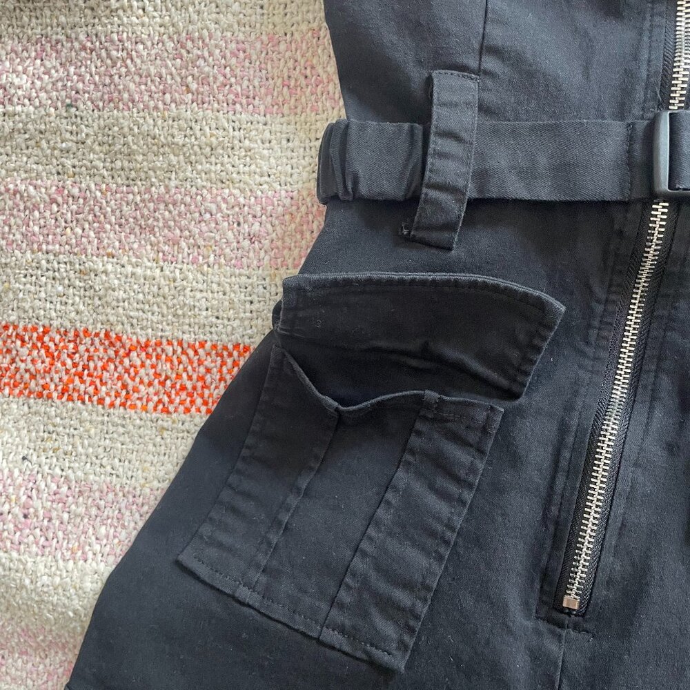 Beginning Boutique Black Utility Cargo Romper - Picture 9 of 12